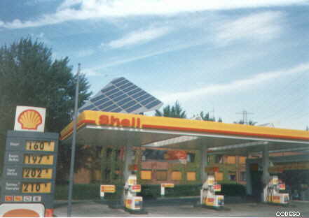 PV energy for electric cars at gas station in Germany