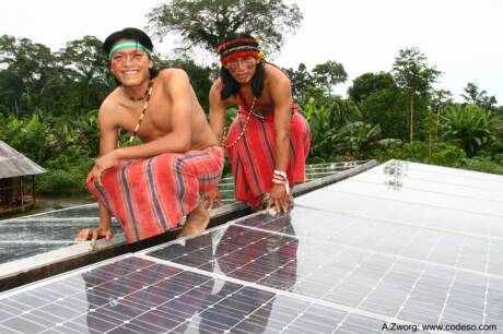 Photovoltaic installations in Sharamentsa Amazon Region Pastaza Ecuador South America